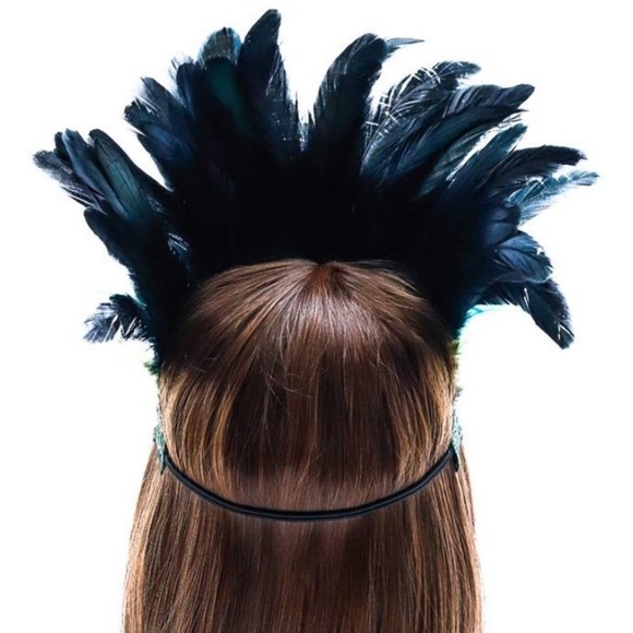 100% Handmade Indian Feather Carnival Headband.NWT main image 6